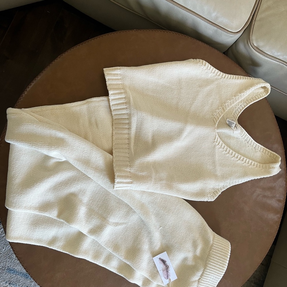 Women's Cream Sweater Set